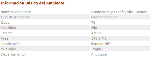 Información Básica del Ambiente