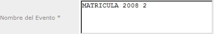 Nombre del Evento