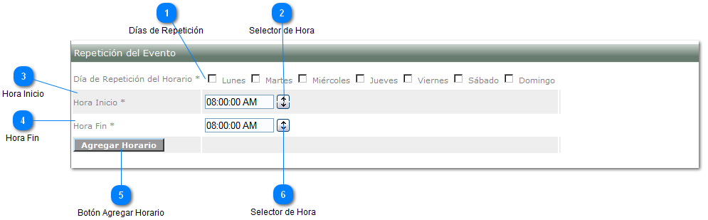 Formulario - Paso 3:  del Evento
