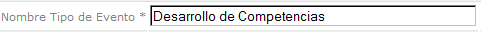 Nombre del Tipo de Evento